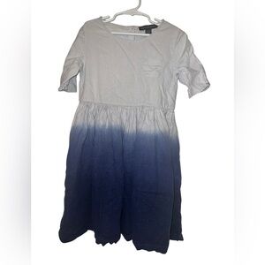 French Connection girls Blue ombré Puff Sleeve 6-7 linen blend
